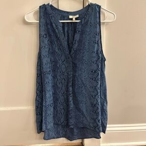 Joie blue snakeskin silk camisole